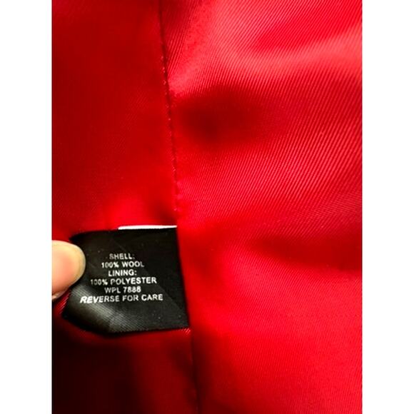MICHAEL‎ Michael Kors 100% Red Wool Coat, Snap, Zipper, Size 14 Womens - Picture 9 of 16